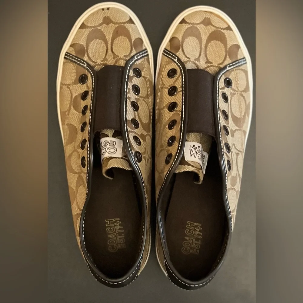 Coach Vintage Slip-On Sneakers with Signature Pattern - Picture 2 of 7